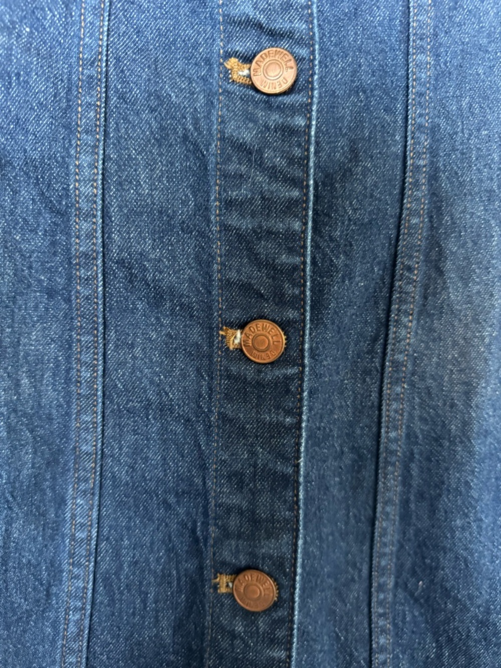 Madewell Dark Blue Denim Button-Front Midi Dress - Picture 3 of 4
